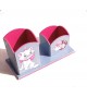 Porta caneta e porta clips decorado em M D F.